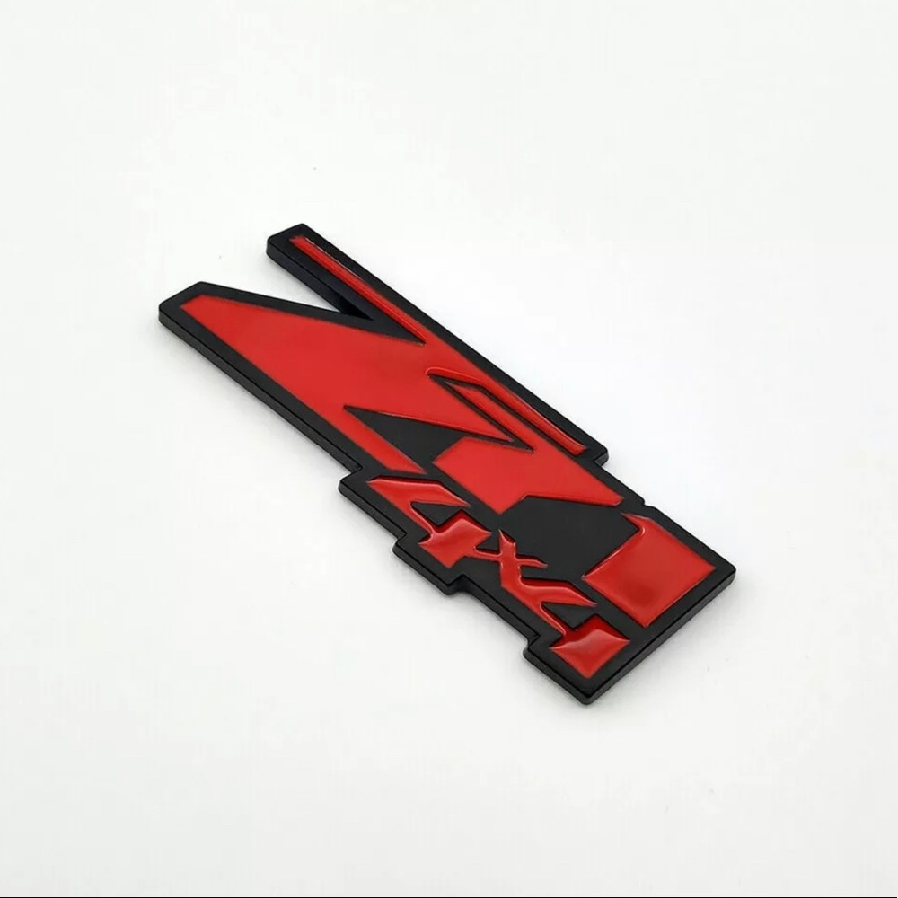 Black Red Z71 4x4 Emblem Badge StickOn For Sierra Chevy Silverado Tahoe Suburban